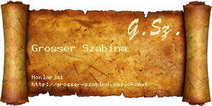 Grosser Szabina névjegykártya